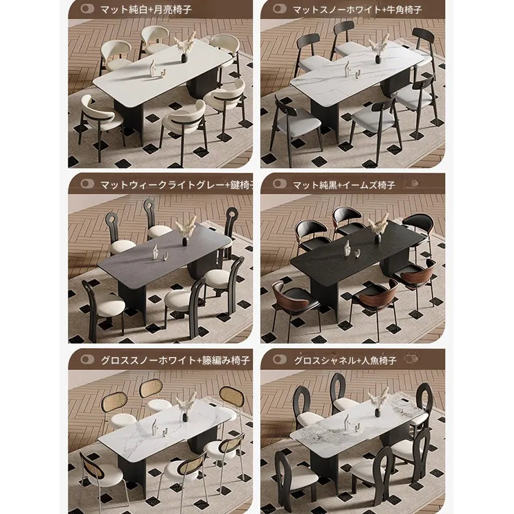 テーブル ホワイト ブラック カラー1 カラー2 カラー3 カラー4 セラミック 多層板 hjj-3640