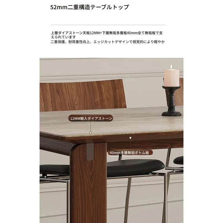 テーブル ベージュ セラミック アッシュ材 多層板 hjj-3646