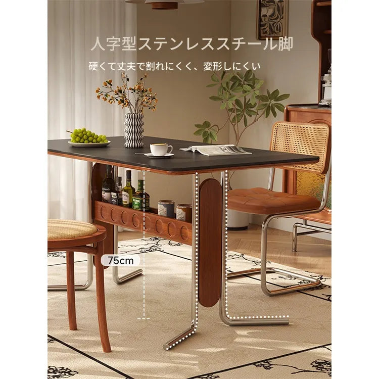 テーブル ホワイト ブラック ベージュ セラミック アッシュ材 多層板 ステンレス hjj-3648