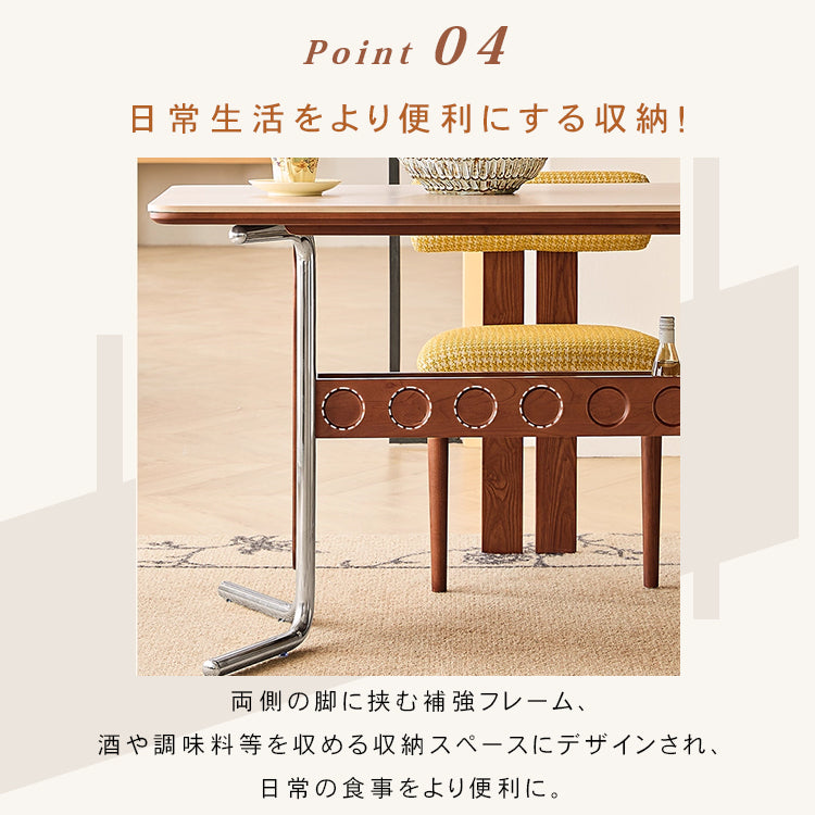 セラミック天板フレンチヴィンテージ長方形実木テーブルステンレス脚 hjj-3648