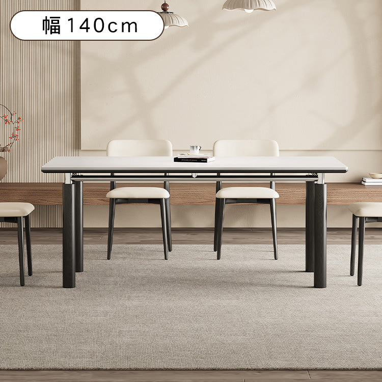 ダイニングテーブルバウハウススタイルロングテーブル無垢材ステンレスセラミック天板長方形 hjj-3651
