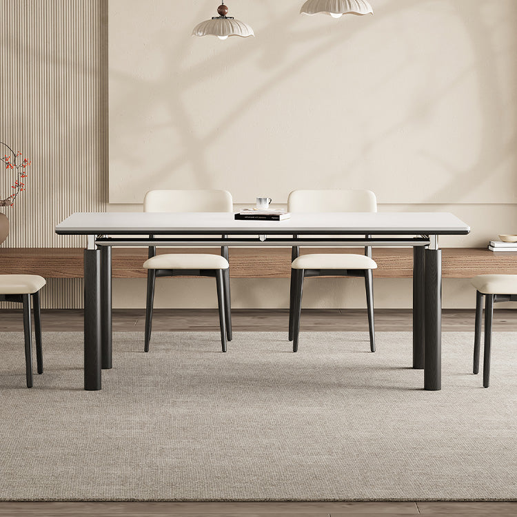 ダイニングテーブルバウハウススタイルロングテーブル無垢材ステンレスセラミック天板長方形 hjj-3651