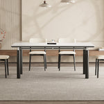 ダイニングテーブルバウハウススタイルロングテーブル無垢材ステンレスセラミック天板長方形 hjj-3651