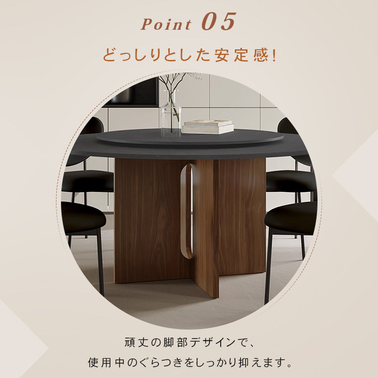 ヴィンテージ侘寂風 無垢材ラウンドテーブル モダン セラミック天板 イタリアンスタイル hjj-3663