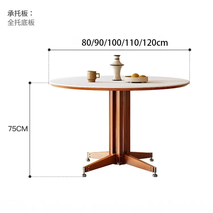 ヴィンテージ風セラミック天板ダイニングテーブル 小さめサイズ フレンチ円形テーブル モダン シンプル hjj-3665