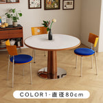 円形ヴィンテージ風セラミック天板ダイニングテーブル 北欧ナチュラル 小さめサイズ 無垢材 モダン シンプルhjj-3667