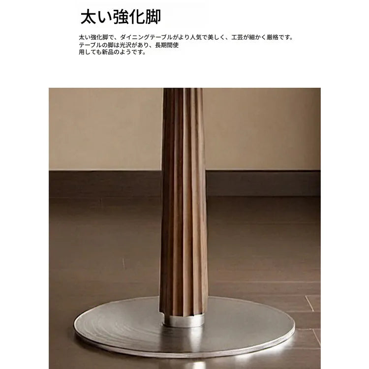 ヴィンテージ風ダークウォールナット色円形ダイニングテーブル 小さめサイズ 北欧風 リビングダイニング兼用 高級感 hjj-3678