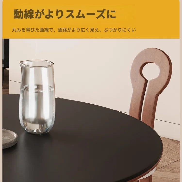 ヴィンテージ風ラウンドダイニングテーブル 天然木 セラミック天板 アメリカン・フレンチミックス 北欧 小さめサイズ hjj-3679