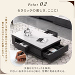 セラミック製センターテーブル｜高級感あふれるデザインと抜群の耐久性 hjl-1187