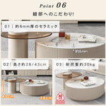 セラミック＆パイン＆強化ガラス製センターテーブル - モダンなデザインと耐久性 hjl-1209