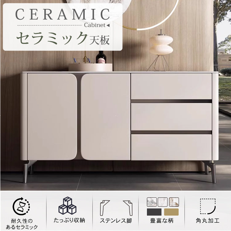 セラミック天板塗装仕上げ収納サイドボードイタリアンモダン hjl-2533