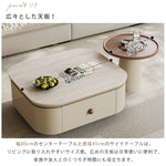 クリーム風スクエアコーヒーテーブルセット リビング用 洞石調セラミック天板 モダンシンプルデザイン hjl-5664