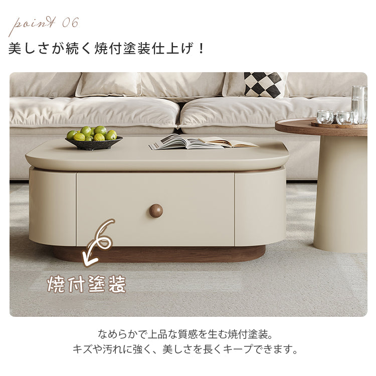 クリーム風スクエアコーヒーテーブルセット リビング用 洞石調セラミック天板 モダンシンプルデザイン hjl-5664
