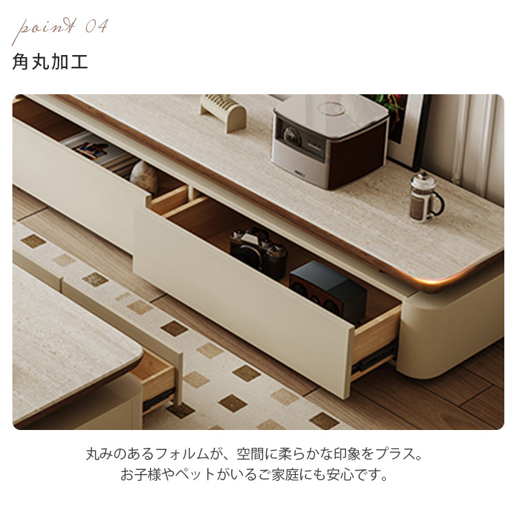 セラミックテレビボード リビング用 ミルキーカラー 高級感 落ち着きデザイン hjl-5666