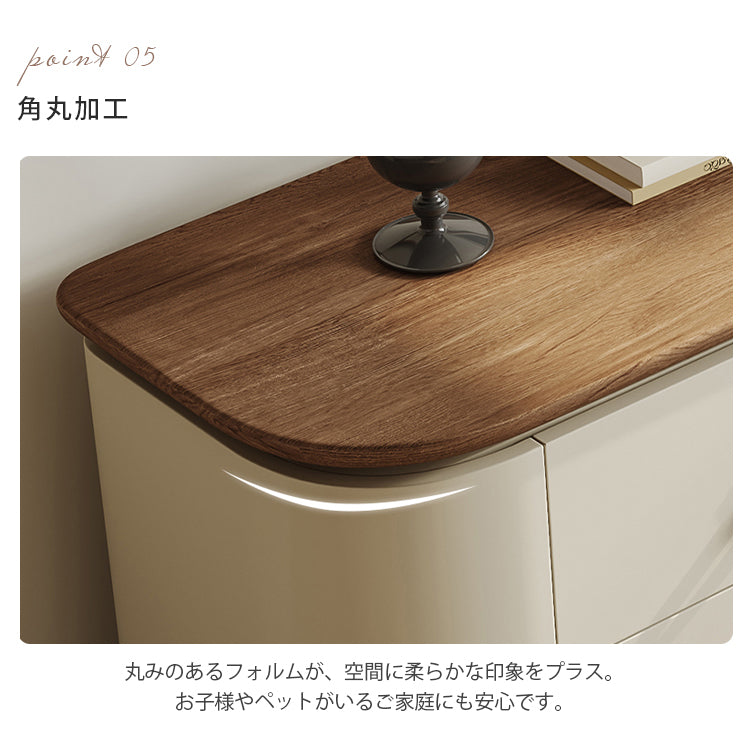 ヴィンテージ風無垢材ドレッサー 伸縮式 寝室用 ベッドエンドキャビネット 一体型ウォールナット梳妆台 hjl-5672