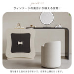 ヴィンテージ風ツートンカラードレッサー 無垢材使用 フレンチミルキースタイル 三段チェスト一体型化粧台 hjl-5673