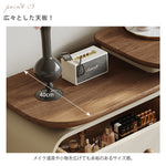 無垢材一体型ドレッサー収納チェスト フレンチヴィンテージ 小スペース向け ベッドエンドキャビネット hjl-5675