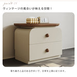 ナイトテーブル 無垢材 クリーム風 モダンミニマル 寝室収納キャビネット hjl-5683