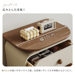 ナイトテーブル 無垢材 クリーム風 モダンミニマル 寝室収納キャビネット hjl-5683