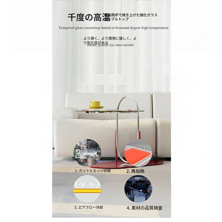 おしゃれなセンターテーブル - 強化ガラスとステンレス製のスタイリッシュデザイン！ hjzjl-5195