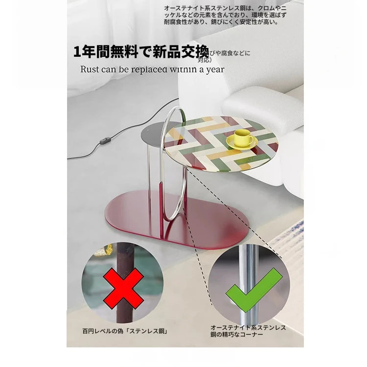 おしゃれなセンターテーブル - 強化ガラスとステンレス製のスタイリッシュデザイン！ hjzjl-5195