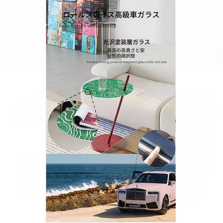 洗練されたデザインのガラス＆ステンレス製センターテーブル - モダンインテリアに最適！ hjzjl-5198