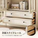 チェリー材＆パイン製キャビネット｜上品なガラス扉付き収納家具｜リビング?ダイニングに最適 hl-4880