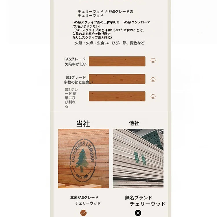 シンプルでエレガントなチェリー材とパイン製デスク - 収納付きデザイン、ホームオフィスや学習スペースに最適！ hl-4895