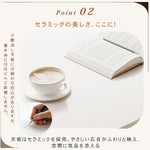 セラミック天板 PCデスク｜ホワイト アクリル脚 2人用 ロングデスク 書斎・オフィス用 hls-6176