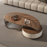 Coffee table ブラウン 多層板 合皮 ステンレス hlwy-3694