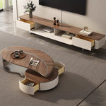 Coffee table ブラウン 多層板 合皮 ステンレス hlwy-3694