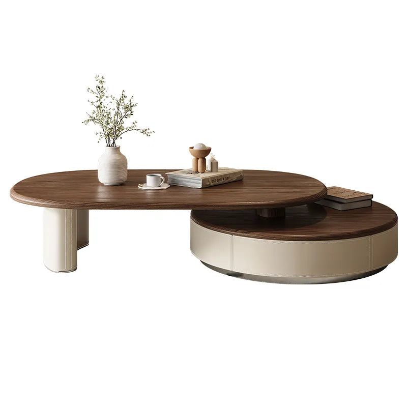 Coffee table ブラウン パイン 多層板 合皮 ステンレス hlwy-3698