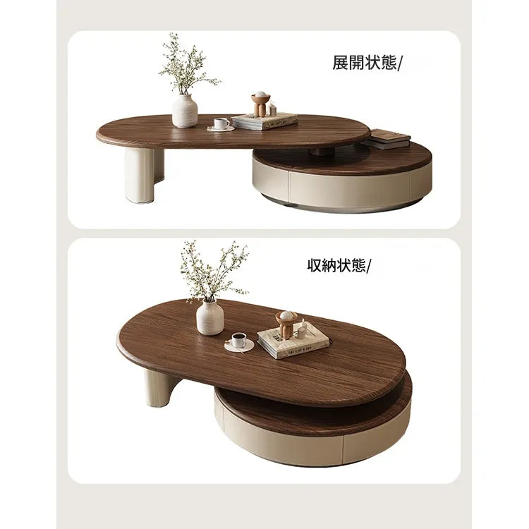 Coffee table ブラウン パイン 多層板 合皮 ステンレス hlwy-3698