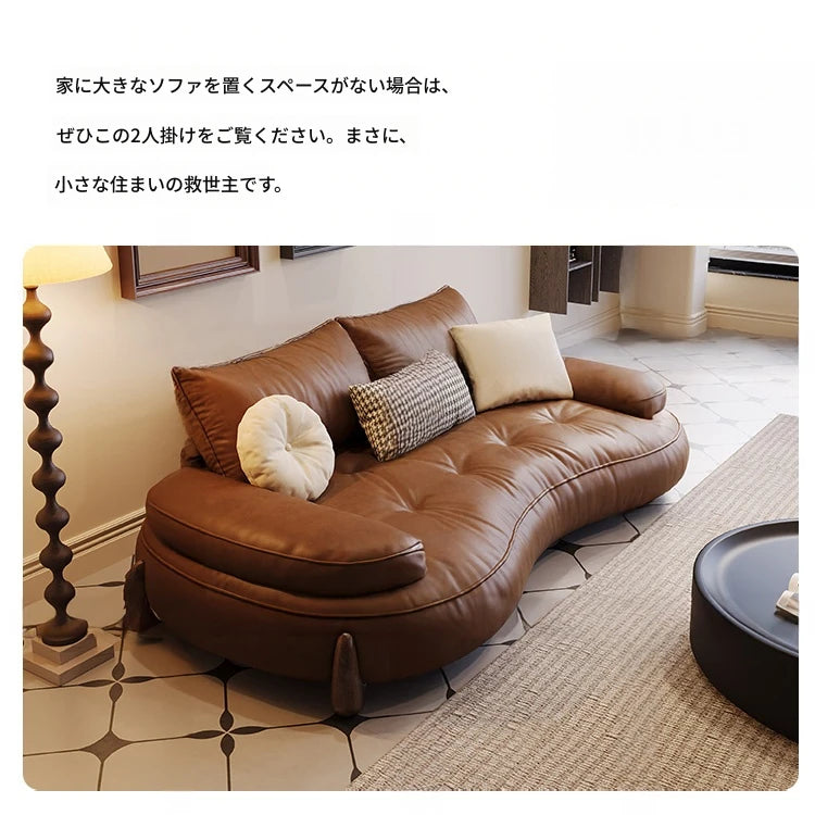 モダンなパイン素材のソファー｜ホワイトグースダウン＆合皮使用 | 快適なシリコンフィルクッション付き hly-3033