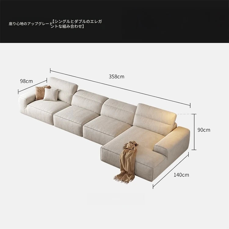 スタイリッシュなパイン無垢材ソファー | シリコンフィル＆エアレザークッションで極上の座り心地 | モダンなリビングに最適！ hly-3036