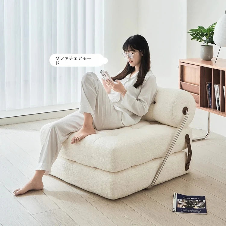 ラテックス合成皮革シェニールエアレザー製ロングチェア - リラックス＆快適な昼寝空間を提供！ hmr-4767