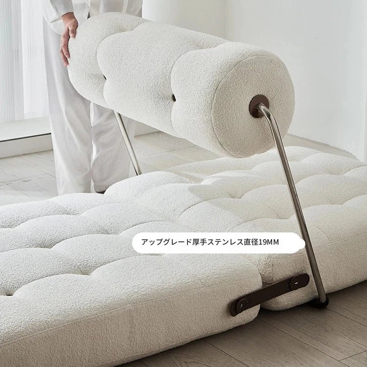 ラテックス合成皮革シェニールエアレザー製ロングチェア - リラックス＆快適な昼寝空間を提供！ hmr-4767