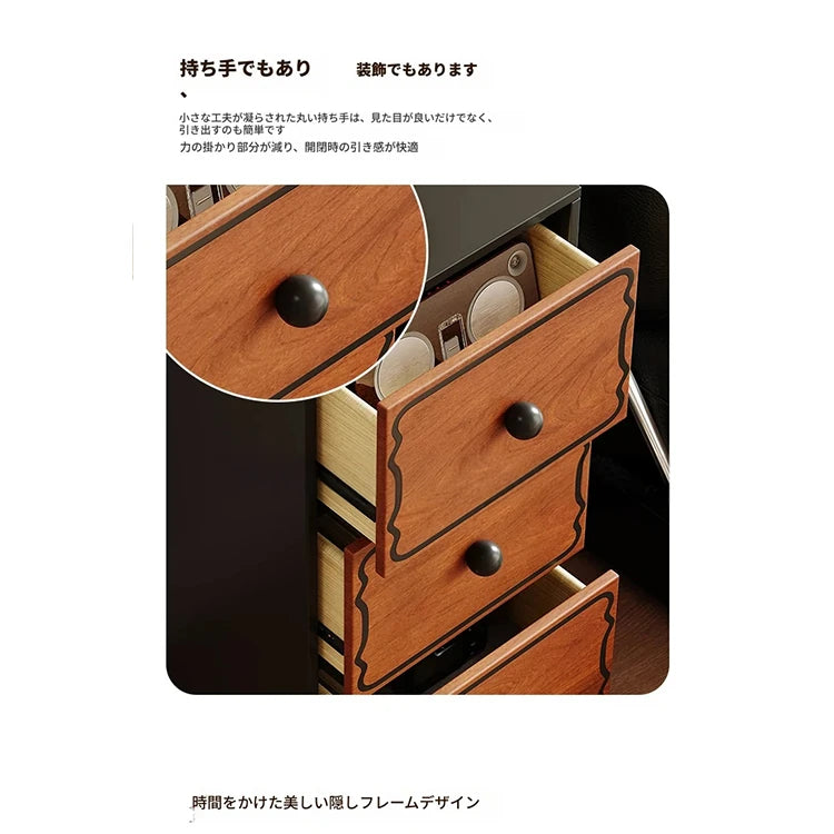 アッシュ材使用のモダンキャビネット｜多層板で実現したスタイリッシュな収納家具｜8ドロワータイプ hmr-4773