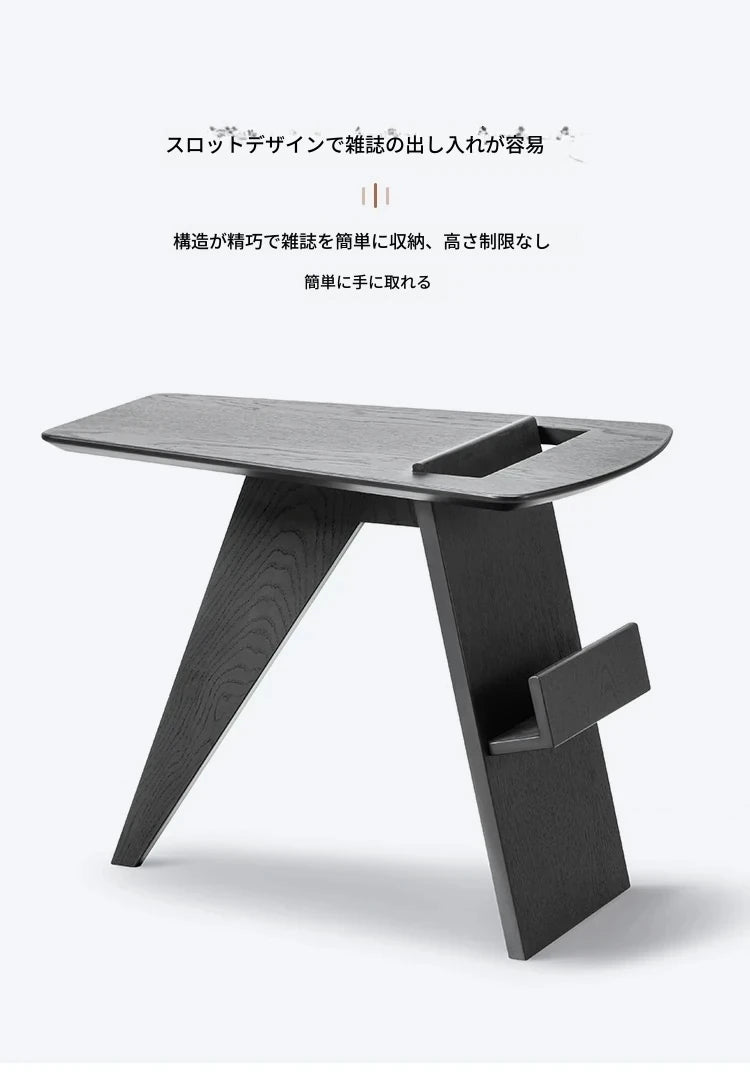 オーク製スタイリッシュラック - 折りたたみ式書籍収納テーブル【北欧デザイン】 hmr-4809