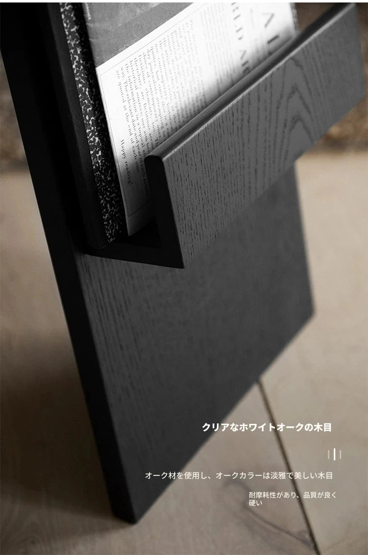 オーク製スタイリッシュラック - 折りたたみ式書籍収納テーブル【北欧デザイン】 hmr-4809
