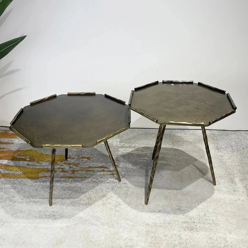 オシャレな八角形センターテーブルセット｜リビングを華やかに彩るデザイン家具 hmsf-4679