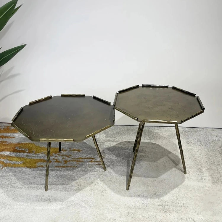 オシャレな八角形センターテーブルセット｜リビングを華やかに彩るデザイン家具 hmsf-4679
