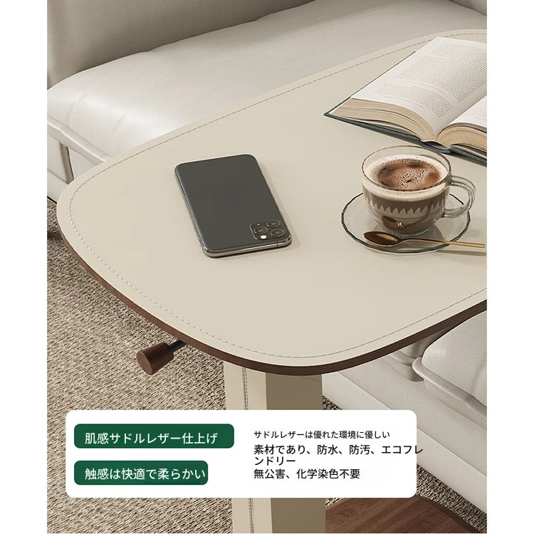 センターテーブル 調整可能 モダンデザイン 多層板・合成皮革・ステンレス使用 おしゃれなリビング家具 hmx-5091