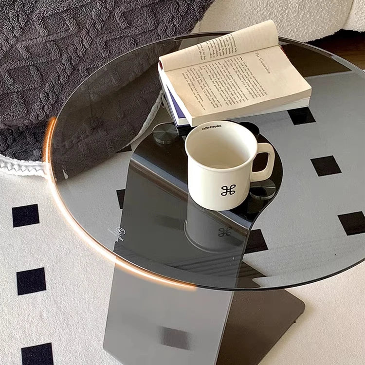 スタイリッシュなセンターテーブル 強化ガラス&ステンレス製 モダンデザイン 家庭用・オフィス用 hmx-5101