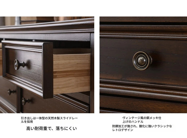 無垢材パイン製 収納力抜群のスタイリッシュキャビネット - こだわりのデザインでお部屋を彩る hmy-4994