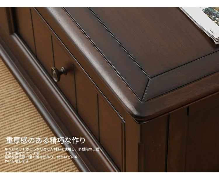 シンプルで洗練された無垢材パイン製センターテーブル｜収納付きのモダンデザイン家具 hmy-4998