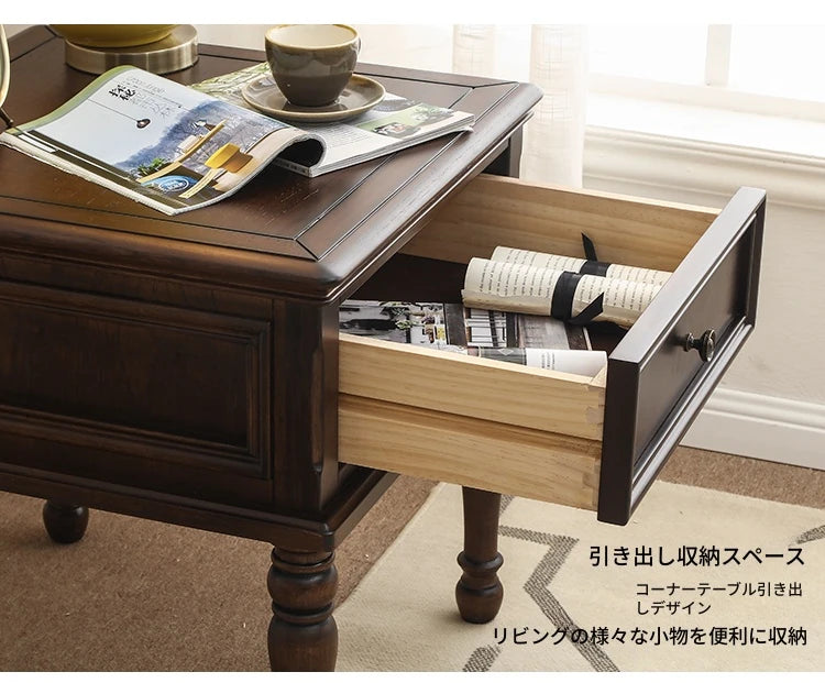 無垢材パインのセンターテーブル - クラシックデザインでリビングを彩る多層板テーブル hmy-4999