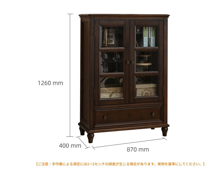 無垢材パイン材キャビネット - 多層板ガラス扉付き、収納力抜群のインテリア家具 hmy-5000