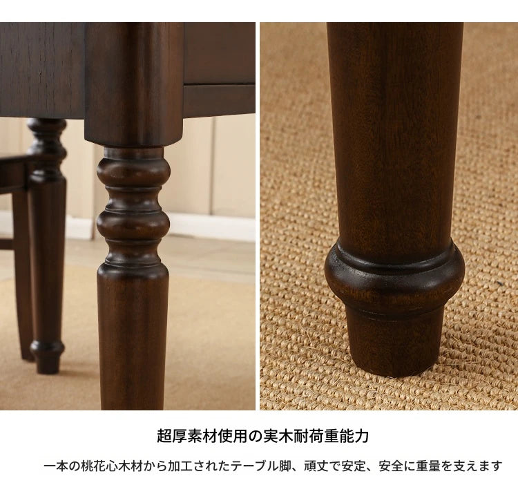 無垢材と多層板のラウンドテーブルセット | スタイリッシュなダイニングテーブルとチェア6脚 | 家庭の中心にぴったり hmy-5004