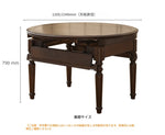 無垢材と多層板のラウンドテーブルセット | スタイリッシュなダイニングテーブルとチェア6脚 | 家庭の中心にぴったり hmy-5004